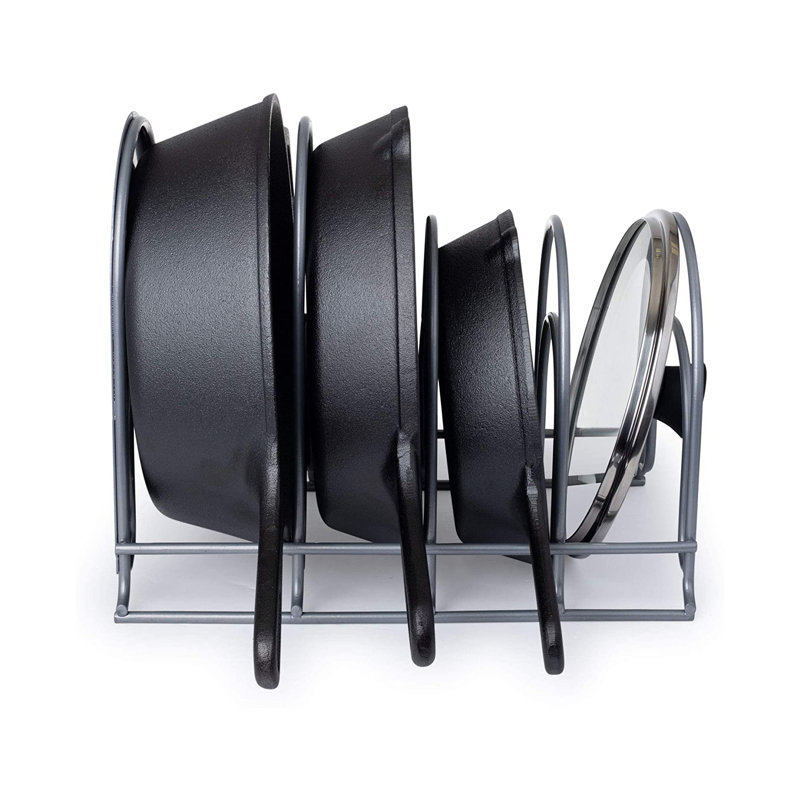 Sandridge Steel Kitchenware Divider Pot Rack, Grey, 8" W