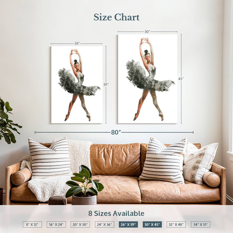 Enn African American Ballerina, 39" H x 26" W