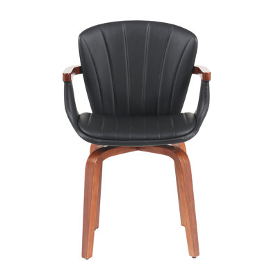Ensemble de chaises pivotantes Mid-Century modernes en bois cintré (ensemble de 2)