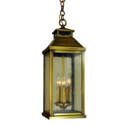 Luminaire suspendu rectangulaire 3 lumières lanternes Bungay