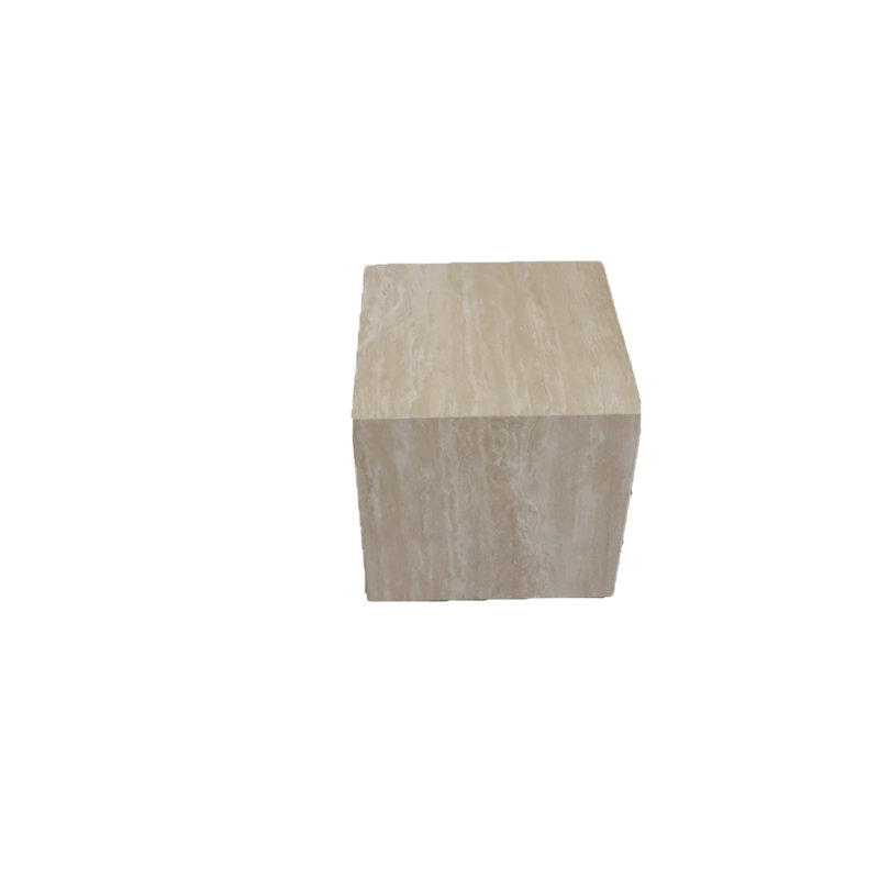 Roman Travertine Plinch, table de bout, table d'appoint