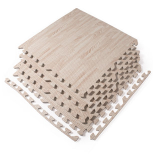6 tapis de sol en mousse de grain de bois de 6 pièces de 24 pouces * 24 pouces convenant à la salle de sport intérieure et à la maison