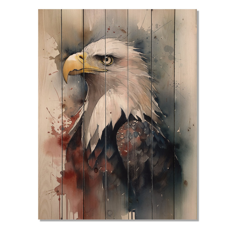 Fairmeade Eagle Portrait II sur bois, H 20 po x l 10 po x P 0,78 po