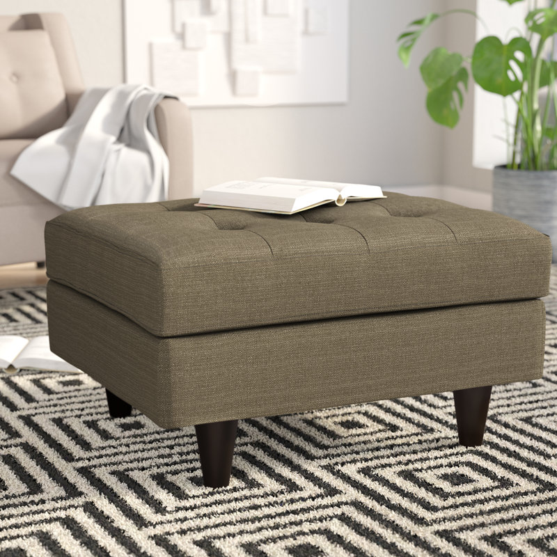 Modway Empress Upholstered Ottoman, Granite