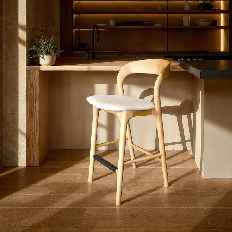 Rena Upholstered Counter Stool, Beige