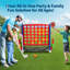 Ensemble de jeux géant 4 en ligne avec hauteur réglable, mini-basketball, golf et jeu de lancer d'anneaux, multicolore