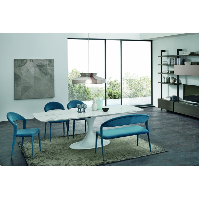 CALICE Dining Table, H77 x L240 x W90cm, Fiordibosco Marble, Bronze