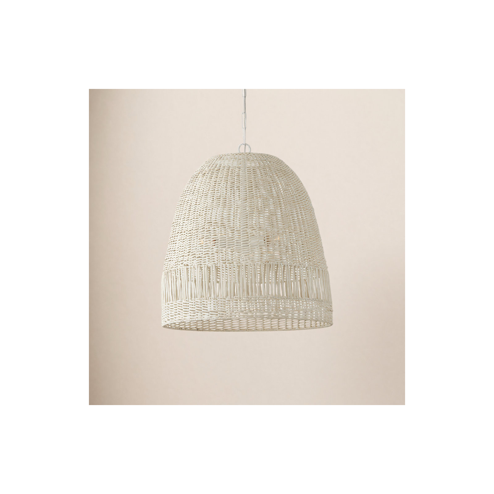 Gerena 3 Light Rattan Dimmable Pendant, White