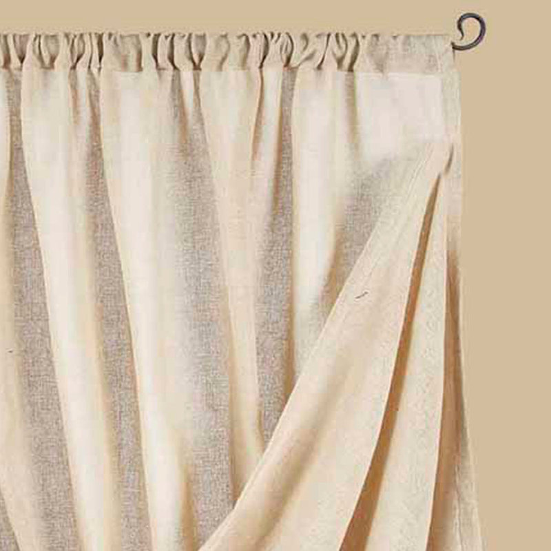 Estanislao Cotton Room Curtain Single Panel, 40" W x 63" L, Cream