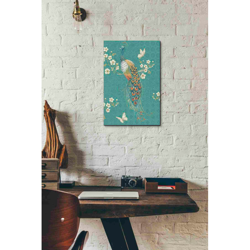 «Ornate Peacock XD» par Daphne Brissonet, art mural sur toile, H 18 po x l 12 po x P 0,75 po