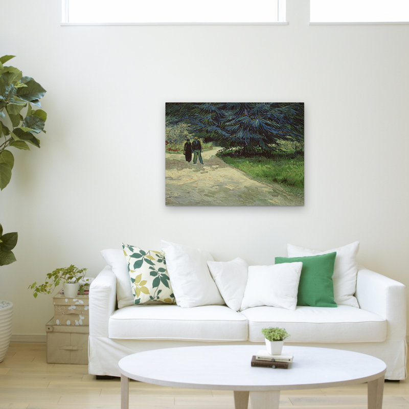 Vincent Van Gogh Couple in Park Landscape Canvas Art