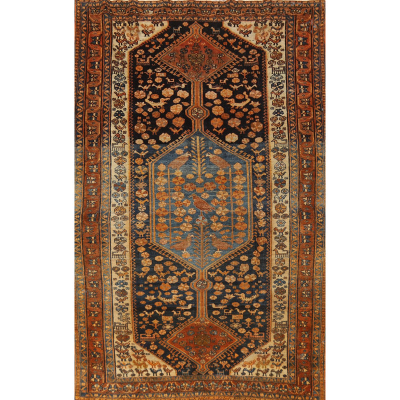 Antique Vegetable Dye Traditional Rug 5x7