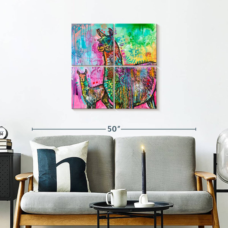 Brampt Psychedelic Llama, 26" H x 26" W