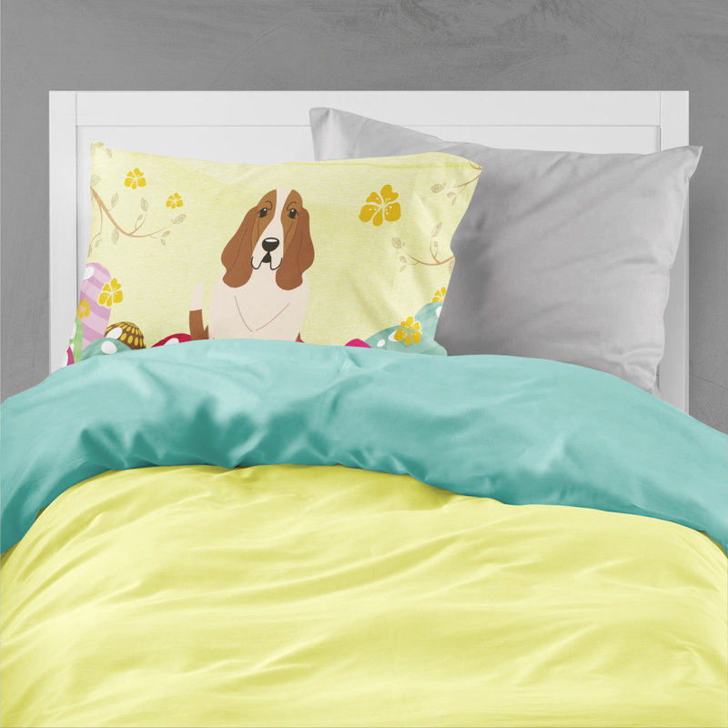 Taie d’oreiller œufs de pâques, Basset hound
