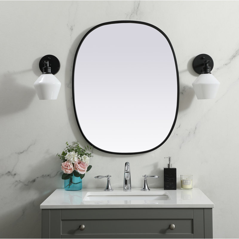 Miroir mural Sabine, Noir, 30 po x 24 po