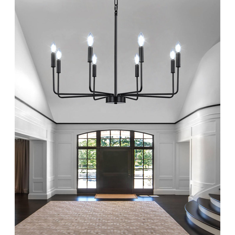 Lustre 8 lumières de style campagne moderne