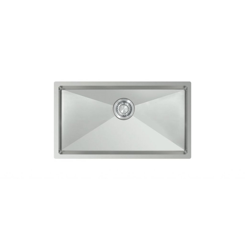 Ukinox W Single Bowl Stainless Steel Kitchen Sink, 203mm H x 785mm W x 440mm D