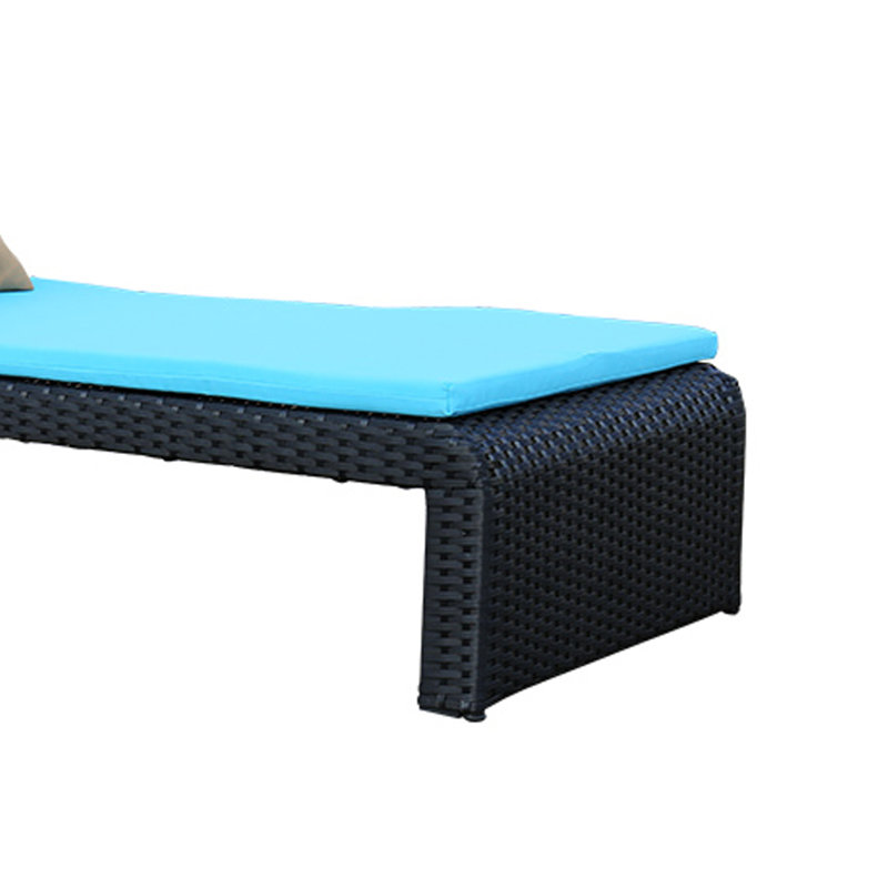 Outdoor Pool Leisure Beach Lounge Chair, Blue, Black