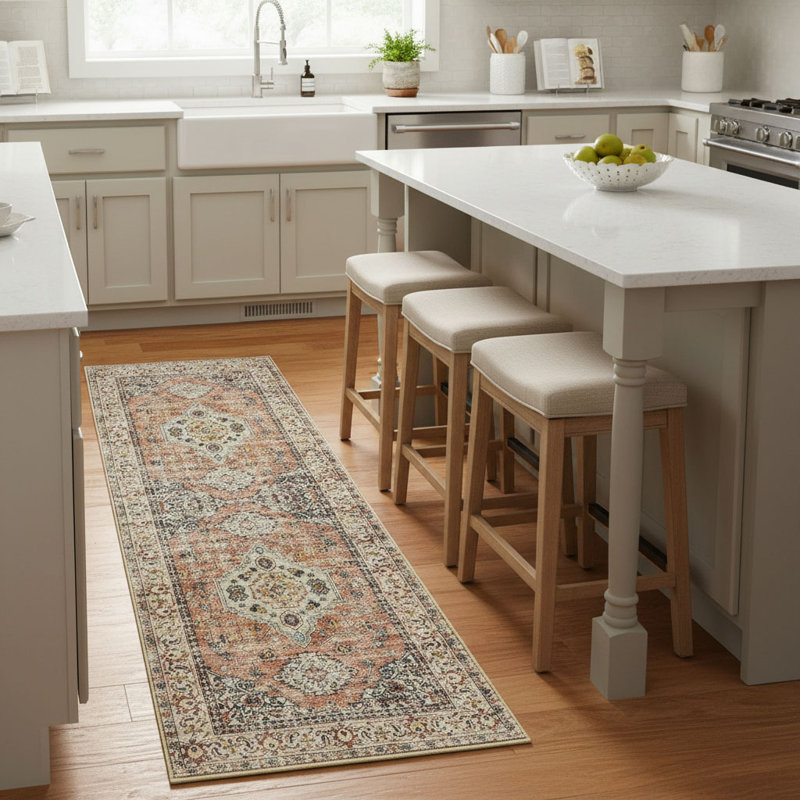 Oriental Washable Kitchen Runner Rug Non Slip, 2'x 6' (Runner)