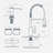Kitchen Faucet with Pull Down Sprayer, Stainless Steel Kitchen Faucet, Utility Single Handle Spring Sink Faucets 1 or 3 Hole, Kitchen Faucets for Farmhouse Camper Laundry Rv Bar-72790127