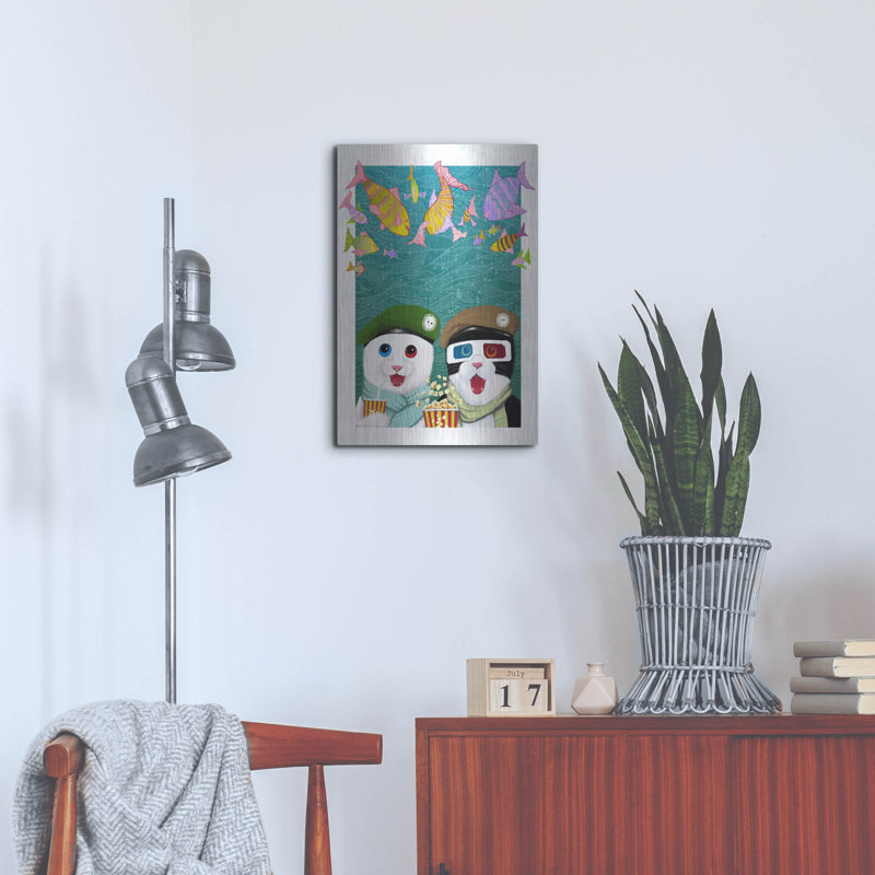 Trinx «3D Cat» par Tummeow, art mural en métal, H 24 po x l 16 po
