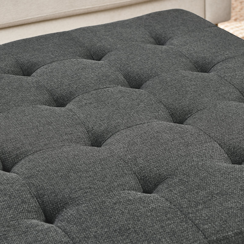 Upholstered Coffee Table, Dark Gray