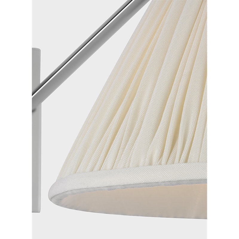Marie Flanigan 1 - Light Armed Sconce, Polished Nickel, White
