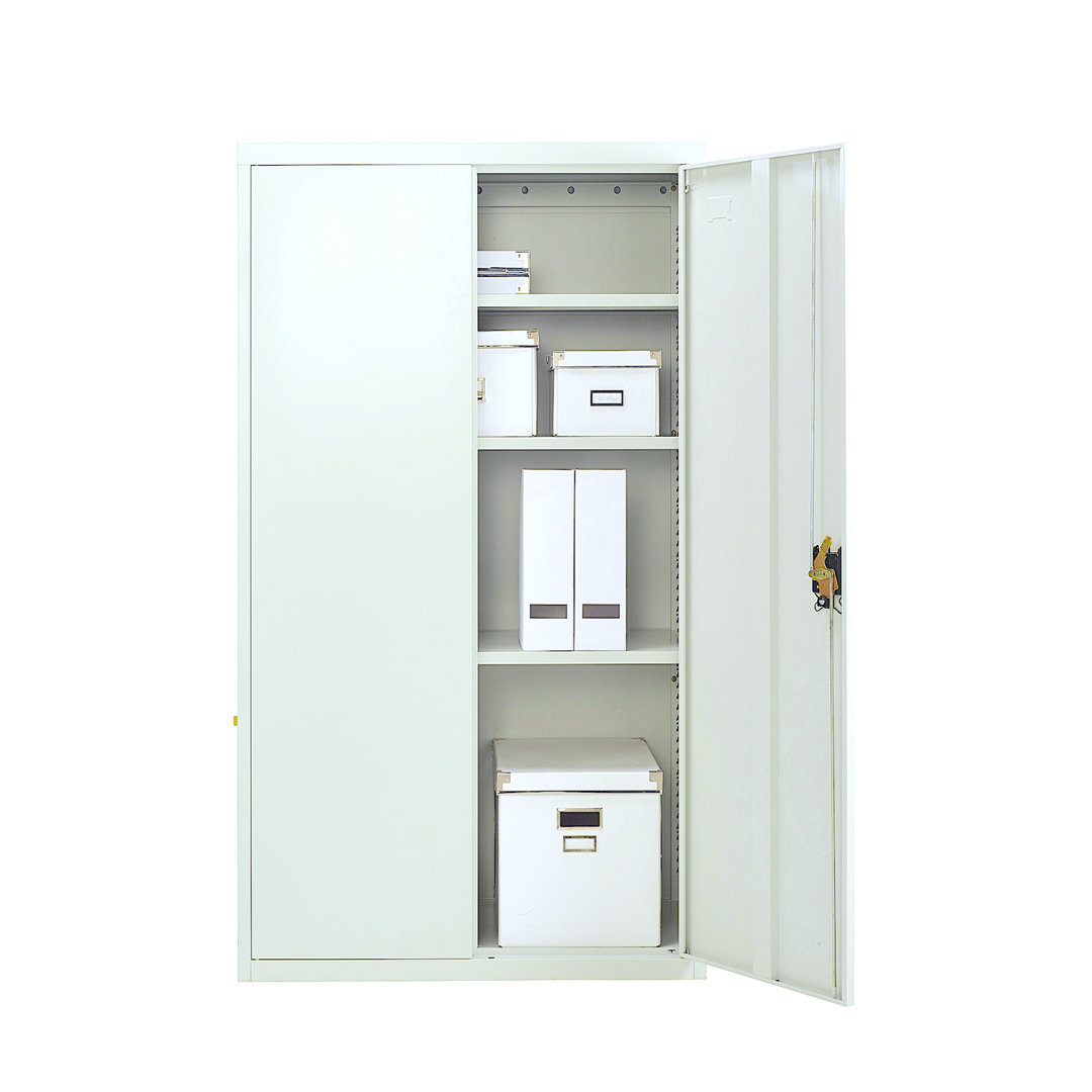 Burgoyne Metal Storage Cabinet with Lock, 2 Door 3 Shelf Storage Cabinet for Home, Office ,Garage