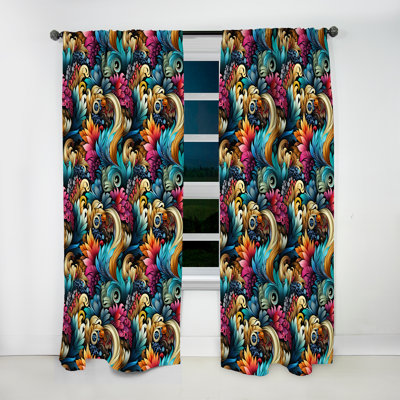 Motif cachemire rétro I Revival Paisley - rideau floral obscurcissant - 1 panneau