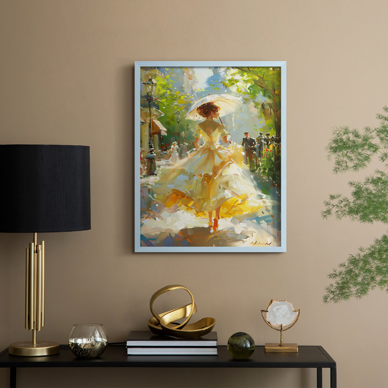 Reproduction encadrée «WOMEN Series DCCCL XXII» - bois massif, H 11 po x l 9 po, Bleu