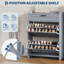 Range-chaussures avec 2 tiroirs rabattables, range-chaussures en bois peint ultrabrillant avec tablettes réglables-265328204