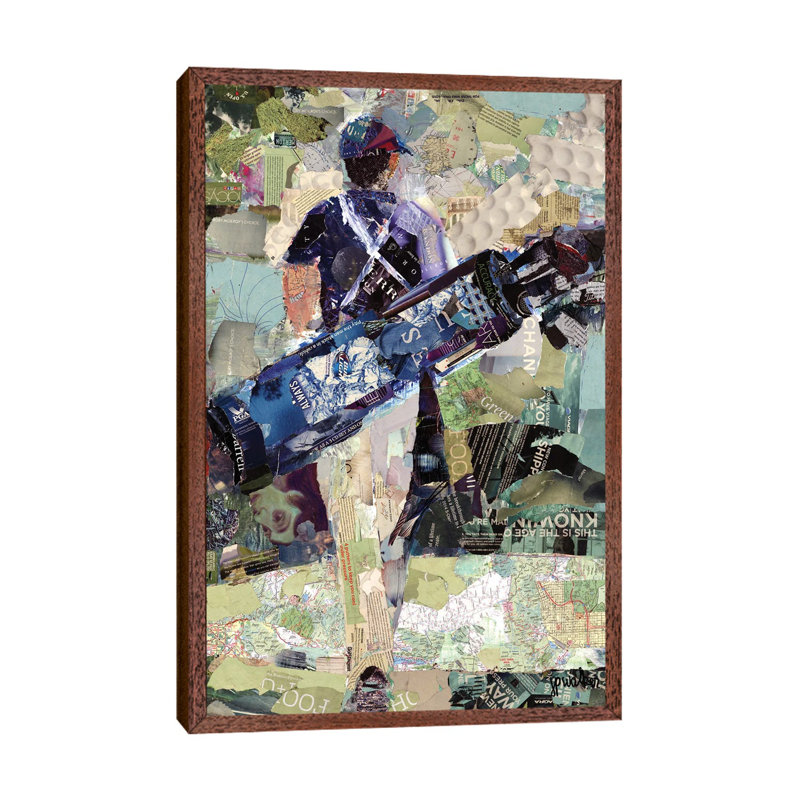 Putting for Birdie 1 Piece Painting on Canvas, 152.5 cm H x 101.5 cm W, Classic Brown Wood Framed