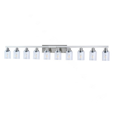 10 Light Bathroom Light Fixtures, Bathroom Vanity Light with Clear Glass, Bathroom Lighting Fixtures Over Mirror, Large Vanity Lights for Bathroom, Vanity Lights for Mirror, Wall Sconce