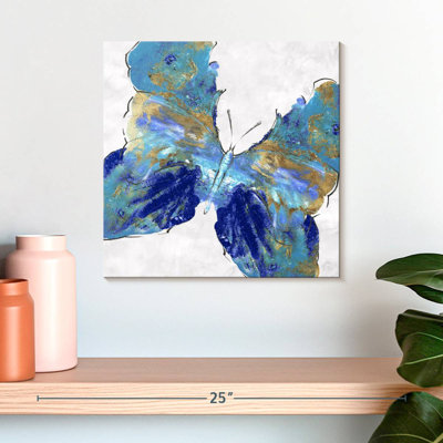Rayures dorées papillon bleu Brampt