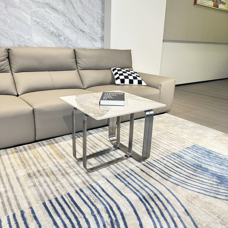 Table basse carrée 23,63 po, gris, Gris