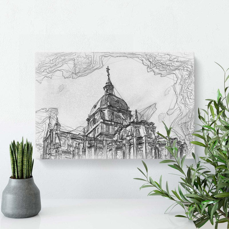 Almudena Cathedral In Madrid Spain In Abstract - Wrapped Canvas Print, 35cm H x 50cm W x 3cm D