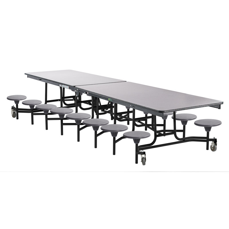 Table de cafétéria rectangulaire 145" x 59", Gris