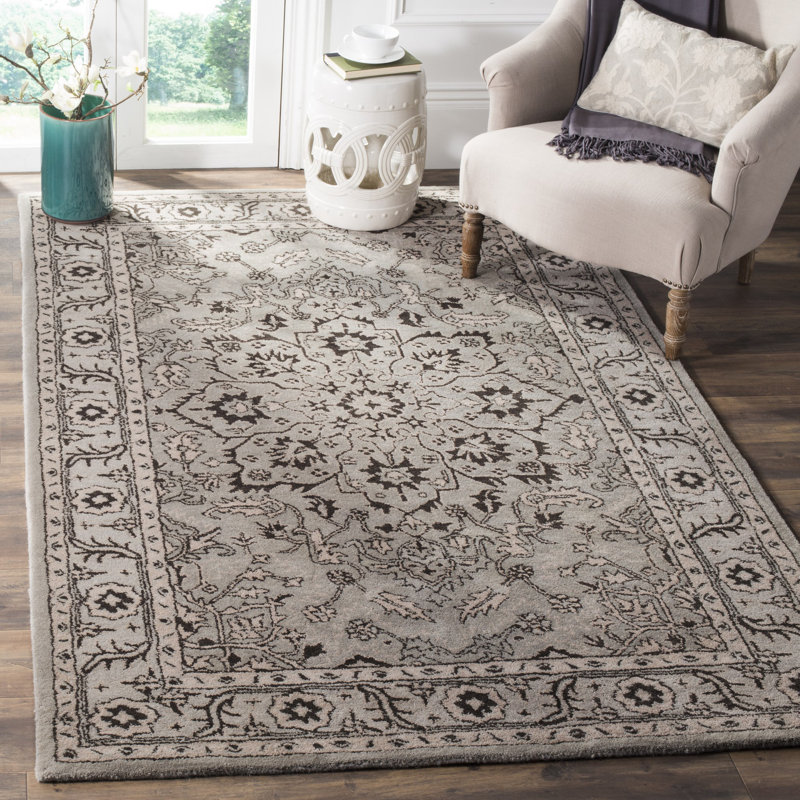 Tapis oriental en laine touffeté à la main Evans, Rectangle 6 pi x 9 pi