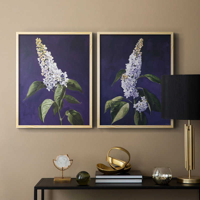 FLORAL Series CCXVII - Reproduction encadrée de qualité supérieure - prête à être accrochée - aucun clou requis - aucun clou requis