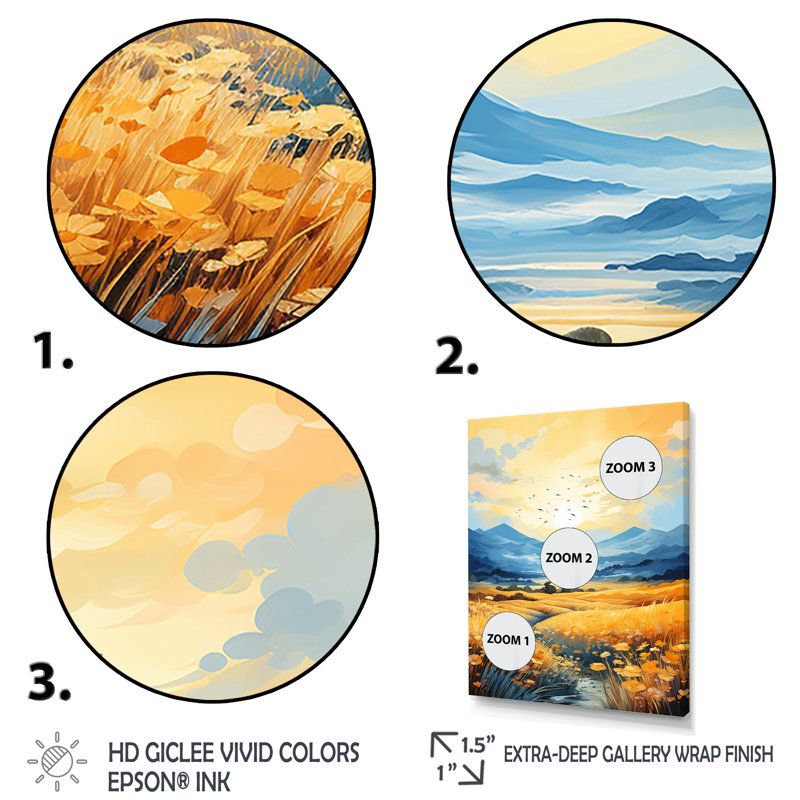 Grain Meadow Vista Sunset - prairie, art mural, Cadre photo noir simple, H 20 po x l 12 po x P 1 po