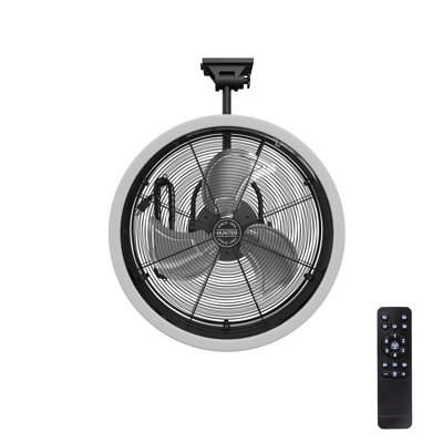 Dual-Mount Garage Fan Heavy Duty with LED Light 6 Speed High Velocity with Easy Install Ceiling and Wall Mount
