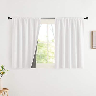 NICETOWN Burlap Vintage 2 Panels Faux Linen 100% Blackout Curtains, Rod Pocket Style, Thermal Insulated & Noise Reducing Drapes for Living Room, Bedroom, Modern, Farmhouse