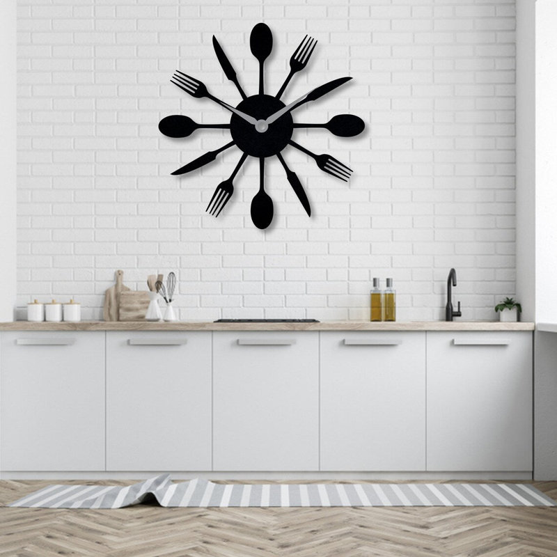 Chowk Metal Wall Clock, 30" H x 30" W x 2" D, Black