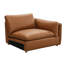 Élégant cuir fleur 3 modulaire avec duvet de plumes et coussins rembourrés de coton, profondeur d'assise confortable et bois composite