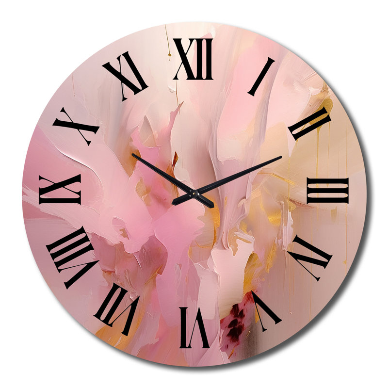 Horloge murale en métal rose, Très grand