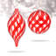 6 Piece Swirl Striped Ball Finial Ornament Set
