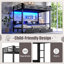 Lit superposé grand sur grand avec tablettes de rangement et tiroirs, ports USB et lumières DEL, lit inférieur convertible en canapé, structure en métal, noir-101584658-101584659