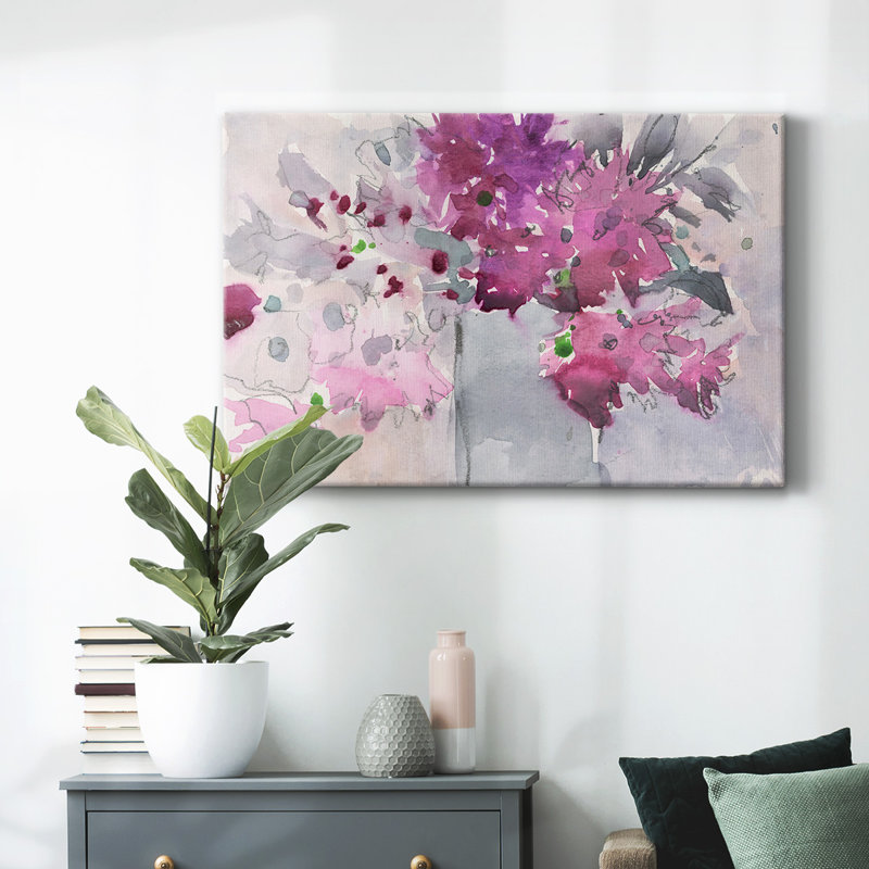 Floral Setting I-Gallery Wrapped Canvas, 24" H x 36" W
