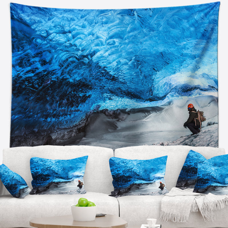 Paysage glacier glacier de l'Islande tapisserie, H 68 po x l 80 po