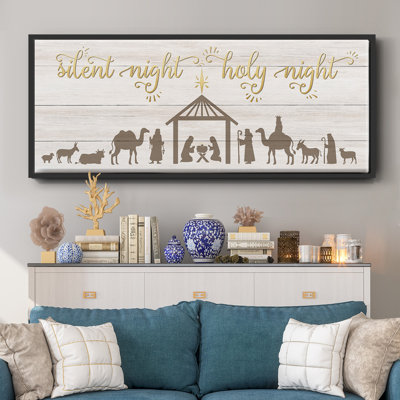 Silent Night Nativity- Framed Canvas